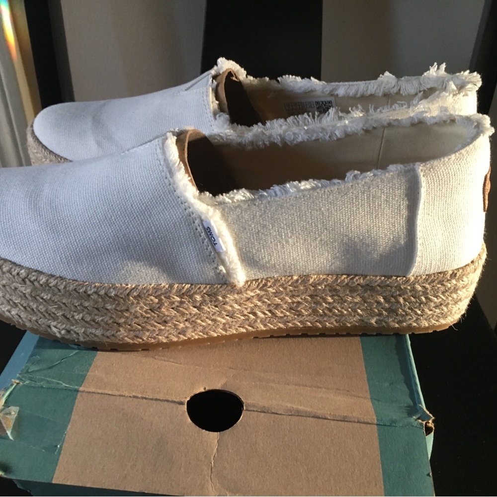 Toms Valencia white canvas platform espadrille - Picture 7 of 8